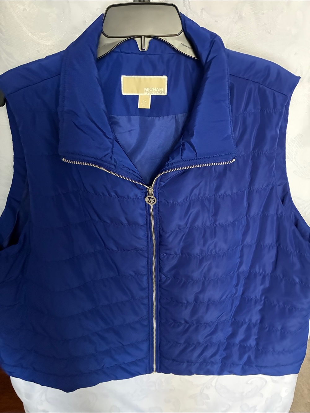 Michael Kors Royal Blue Quilted Zip-Front Vest